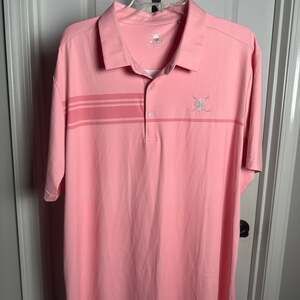 Chuco Golf Men's 3XL Pink Performance Striped Polo Shirt #19